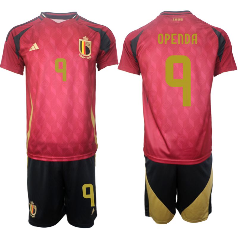 Men 2024-2025 Season Belgium home red #9 Soccer Jerseys->spain jersey->Soccer Country Jersey